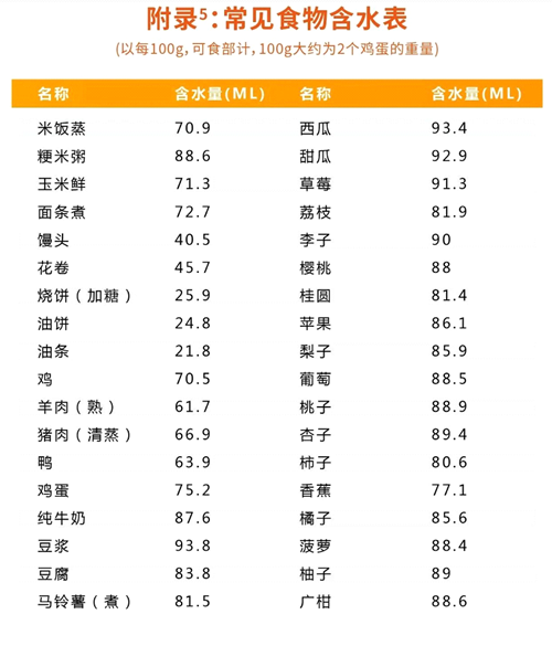 护士出入量食物对照表图片